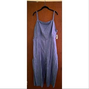 Plus size denim jumpsuit